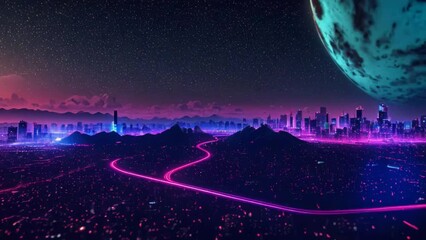 A modern city skyline with dynamic lines and shapes. Generative ai