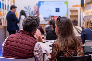 People attending to a showcooking workshop