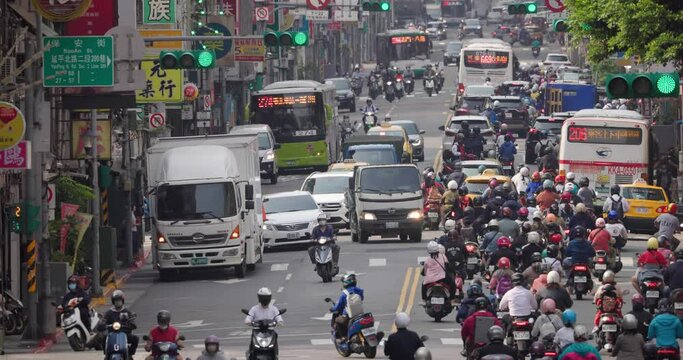 Taipei busy city street