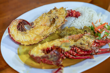 Galapagos street food: Lobster rice
