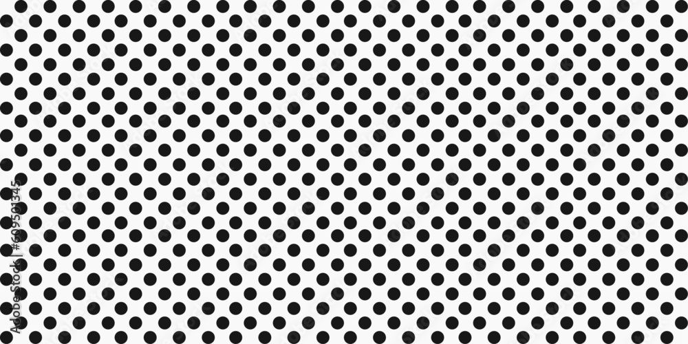 Fototapete The dots are black. A grid of identical black dots. Vector pattern for design and decoration, on a seamless surface. Seamless repeating pattern.