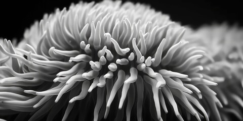 Black and white underwater landscape, ocean scene, seascape, Generative AI