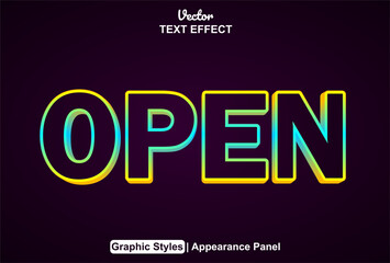 open text effect with yellow graphic style and editable.