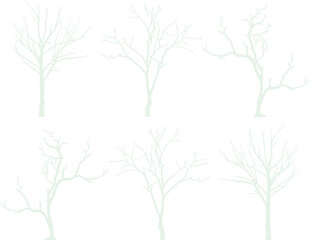 Vector illustration sketch of a tree with branches without leaves in autumn