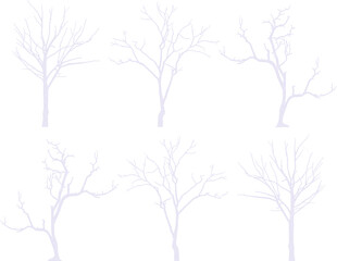 Vector illustration sketch of a tree with branches without leaves in autumn
