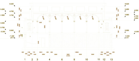 Vector sketch of vintage antique classic colonial villa house with big columns pillars