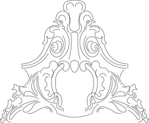 Vector illustration sketch of classic antique vintage building ornament