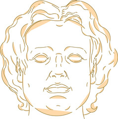 Vector sketch of a person's face with a baby face