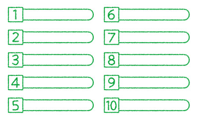 クレヨン素材　数字がついたタイトルデザインセット