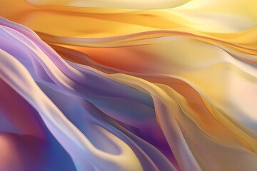 Obraz premium 3D Abstract Digital Background Wallpaper Pastels Yellow, Purple