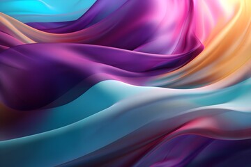 Fototapeta premium 3D Abstract Digital Background Wallpaper Pastels Yellow Purple Turquoise