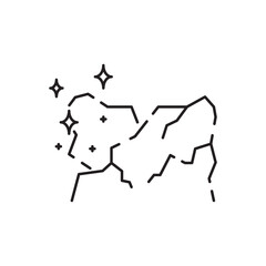 Mining line icon. Extraction of minerals in the mine and surface, linear icons. Line with vector coal