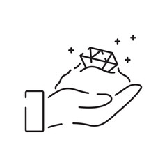 Mining Industry line icon. Different kinds enterprise, coal extraction of minerals in the mine and surface thin line design. linear symbols collection