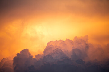Warm Sunset Sky with Cloud