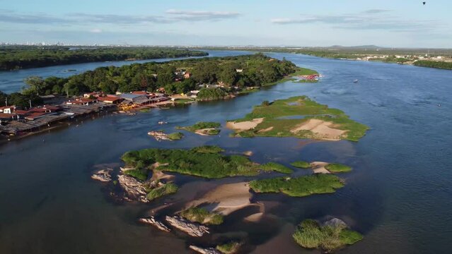 Wonderful river islands in the São Francisco river in northeastern Brazil