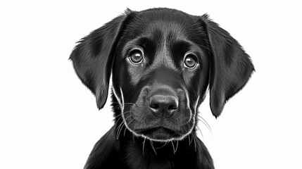 Fototapeta premium Adorable dog on a white background in different poses. Dog for advertisement. Bottomless dog. Puppy with white background. AI generated image. 