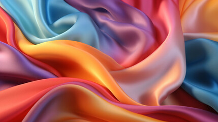 Silk with the colors of the lgtbi flag. Silk texture with great definition. AI generated image.