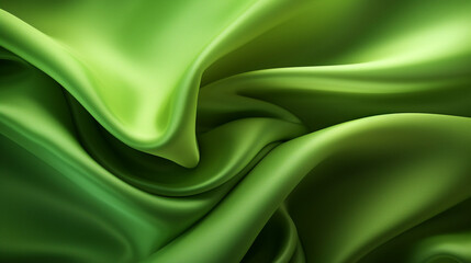 Obraz premium Green silk fabric. Silk texture with great definition. AI generated image.