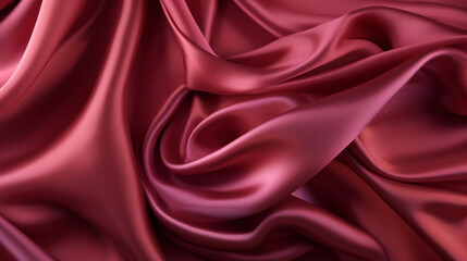 Obraz premium Bordeaux silk fabric. Silk texture with great definition. AI generated image.