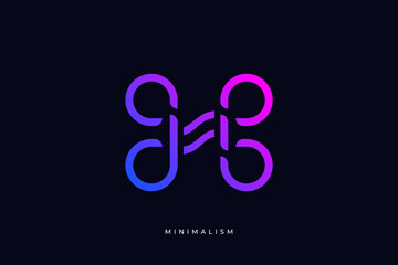 Initial based clean and minimal Logo. H letters creative fonts monogram icon symbol.
