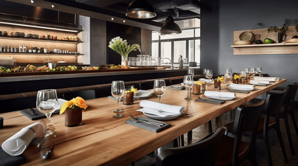 Minimalist table setting for the perfect dining experience . Generative IA