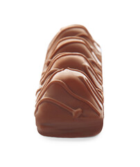 One tasty chocolate bar isolated on white