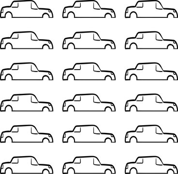 set of cars icons without wheels