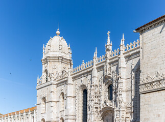 Fototapeta na wymiar The Church Tower at Santa Maria at Belem, Lisbon a Unesco World Heritage site.