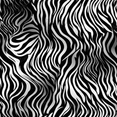 Fototapeta na wymiar The seamless pattern of zebra print fur was created with Generative AI technology
