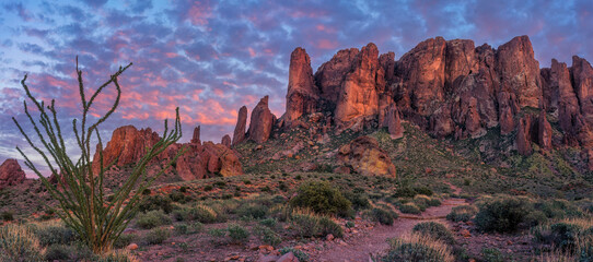 Lost Dutchman State Park - Superstition Mountains at Sunset