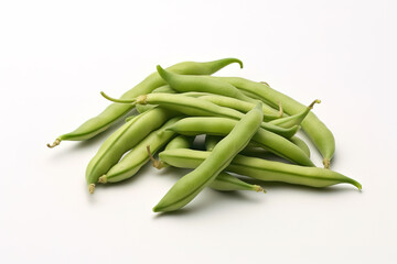 Fototapeta premium green beans isolated on white background generative ai