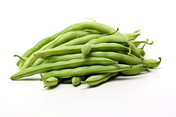 green beans isolated on white background generative ai