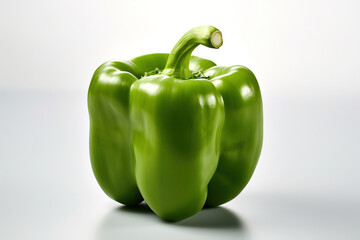 Obraz na płótnie Canvas green bell pepper on white background generative ai
