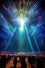 Amazing light show at a tame impala concert. AI generative