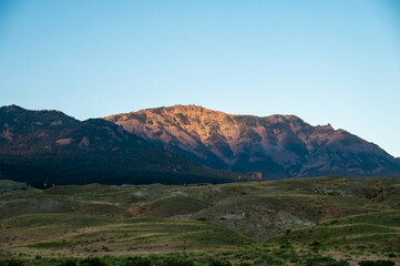 Early Morning Light Hits The Mountains Over Gardiner Montana