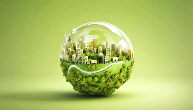 illustrating the concept of sustainable development and responsible consumption. Generative ai