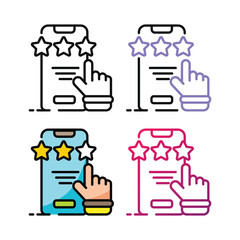 Rating review icon design in four variation color