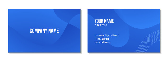business card design abstract blue background with waves for business