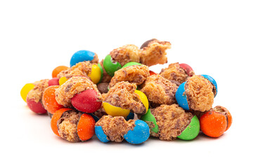 Freeze Dried Rainbow Colored Chocolate Coated Caramel Candies