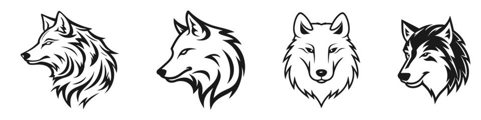 Wolf logo set - Premium design collection - Vector Illustration