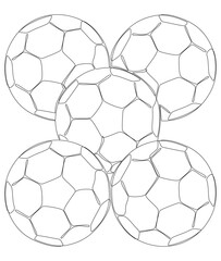 Naklejka premium One continuous line of Football Balls. Thin Line Illustration vector concept. Contour Drawing Creative ideas.