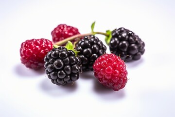 Appetizing tasty dewberry. The concept of proper nutrition and vitamins in the crop. AI generated, human enhanced.