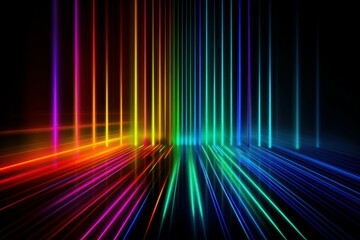 Fototapeta na wymiar Spectrum neon lights abstract background. Futuristic back. AI generated, human enhanced