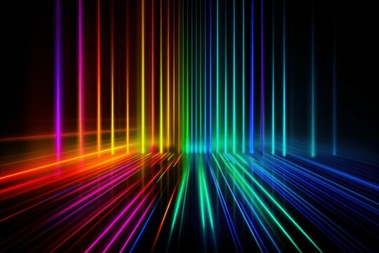 Spectrum neon lights abstract background. Futuristic back. AI generated, human enhanced © top images