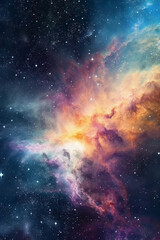 Obraz premium Futuristic future deep space cosmos blowing away. AI generative