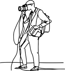 Photographer sketch drawing