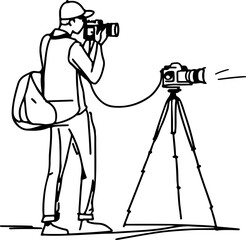 Photographer sketch drawing