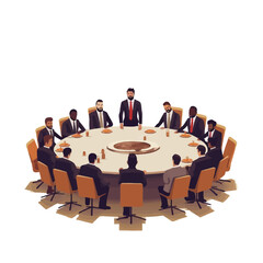 Impressive office manager meeting with colleagues