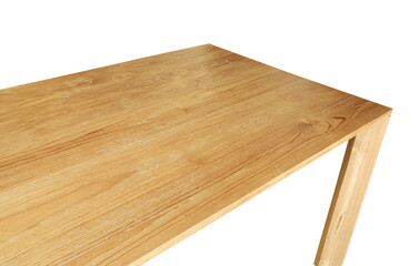 Empty teak wood table top on transparent background. (PNG File)