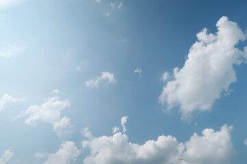 picture of white clouds and blue sky with sunshine, background 